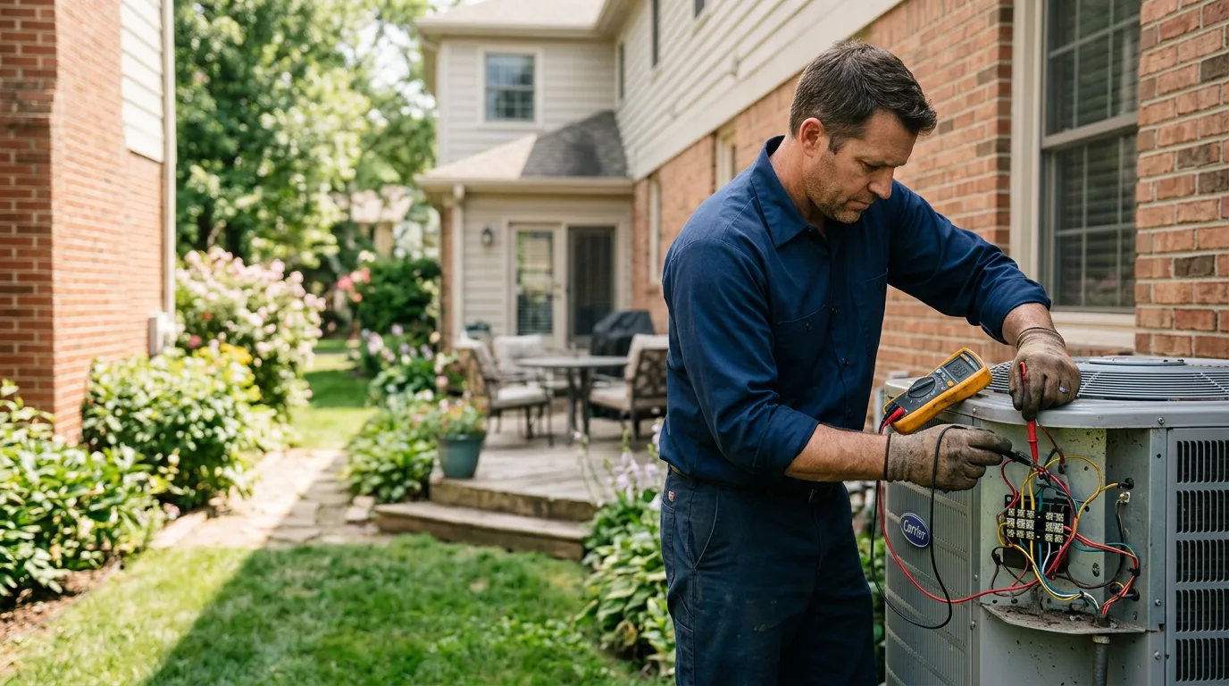 HVAC technician working near Tioga, TX